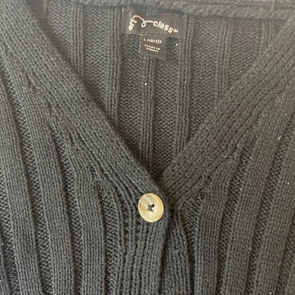 art & class. Embroidered young girl sweater in black color size L (10/12). - Picture 4 of 8